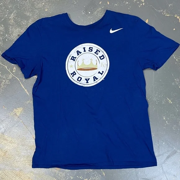 Nike Kansas City Royals MLB Shirt Blue 561416-4EW Large Raised Royal - Picture 9 of 9